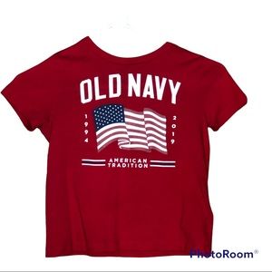 Red/ white / blue flag 2019 Old Navy tee size 5